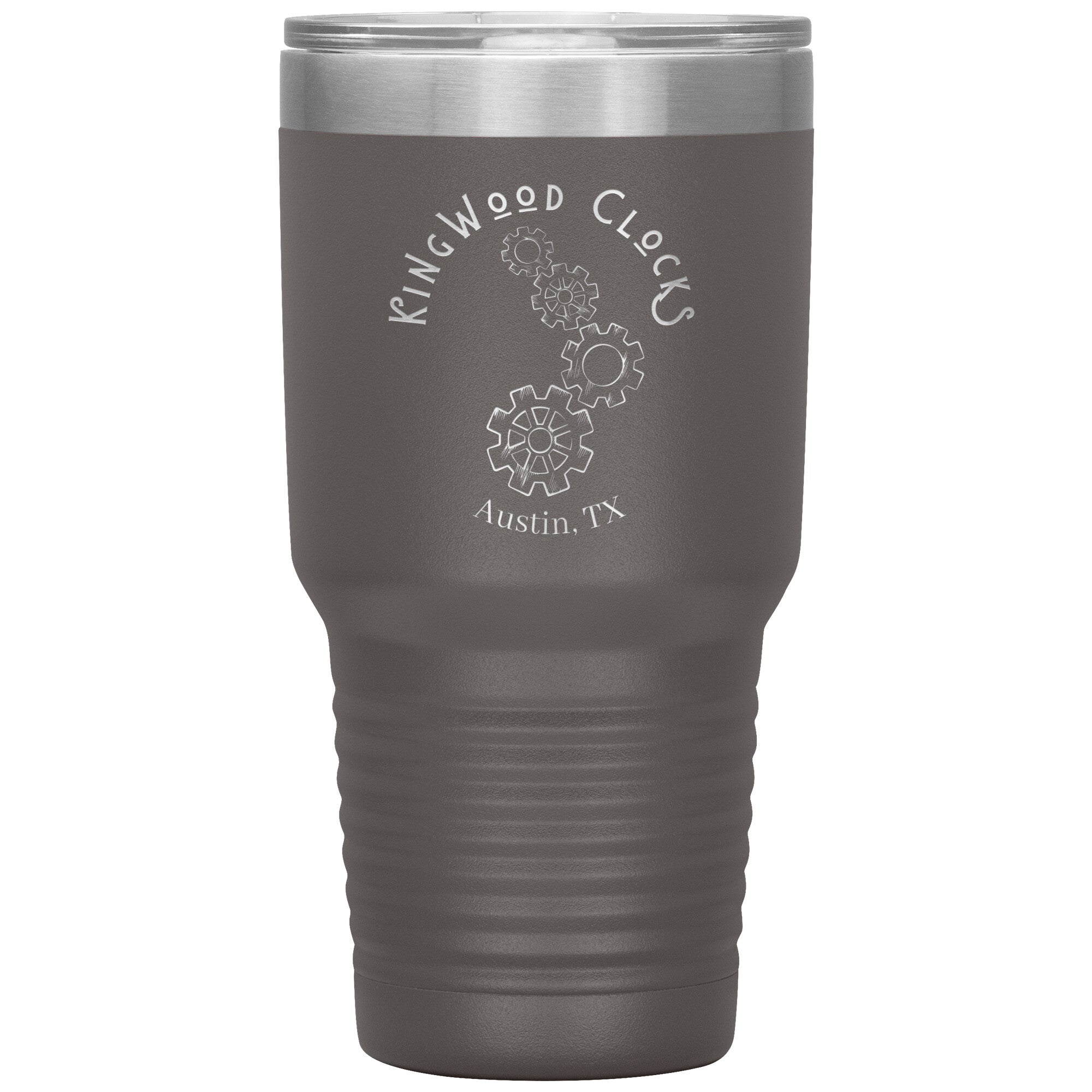 30oz Insulated Tumbler featuring Clock Gears in grey