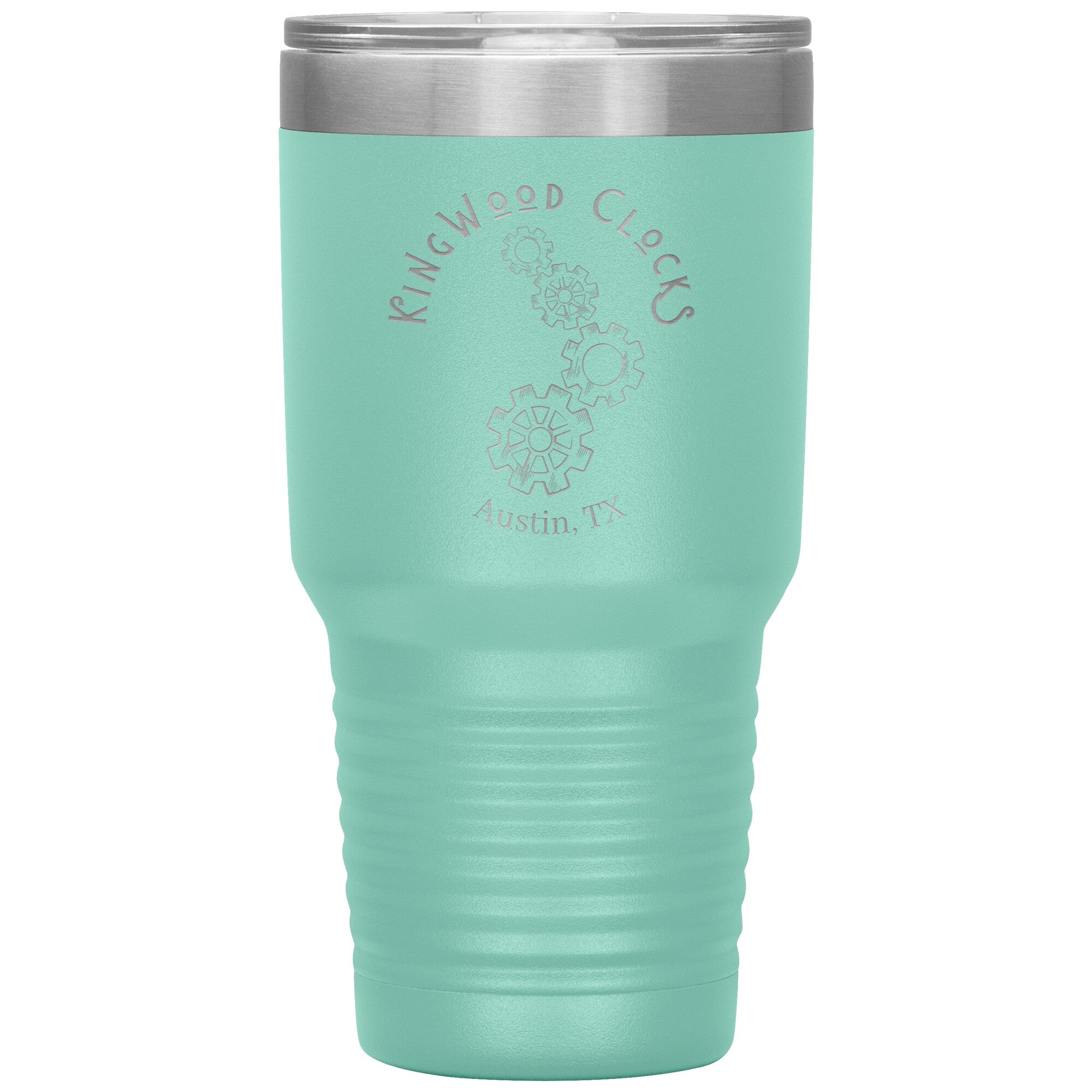 30oz Insulated Tumbler featuring Clock Gears in green