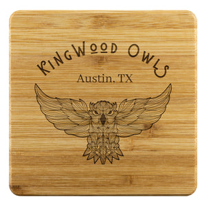 KingWood Owls Bamboo Coaster 4 Piece