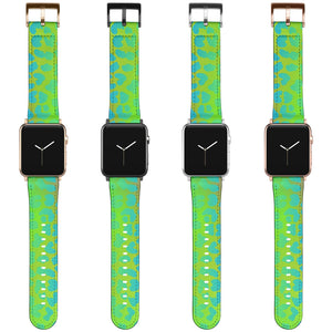 Leopard Print Apple Watch Band Yellow & Blue