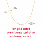 Load image into Gallery viewer, Sideways Cross Necklace, Bible Verse Matthew 16:18 18K gold plated pendant
