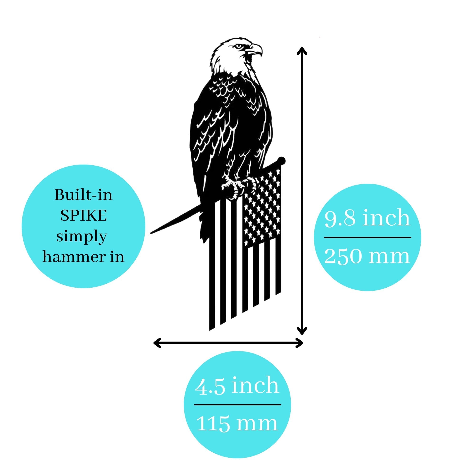 American Eagle Metal Art Spike eagle measurement