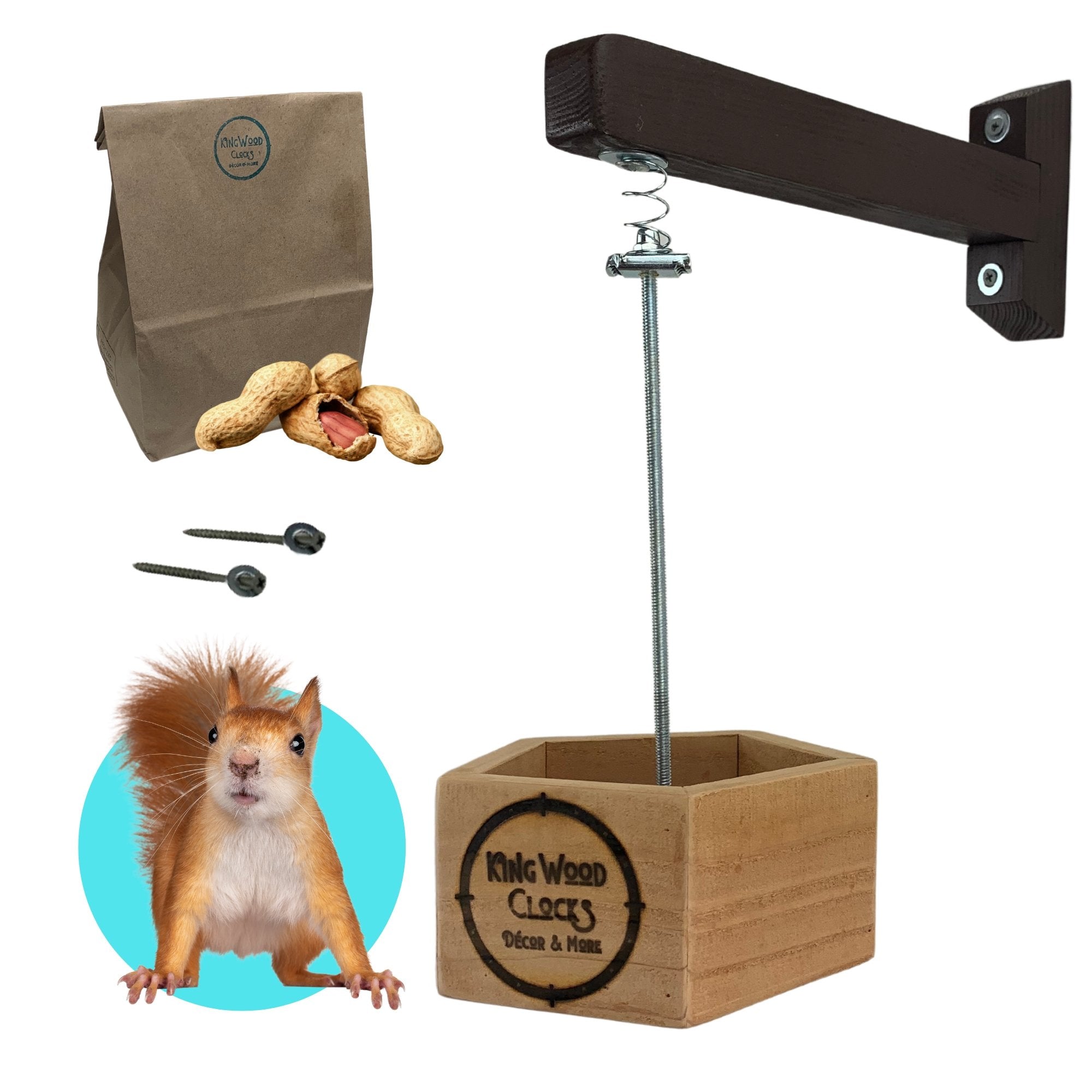 KingWood Nut Basket Squirrel Feeder with Peanut Prize Bag