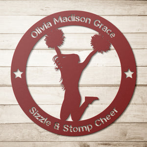 Personalized Cheerleader Metal Wall Art
