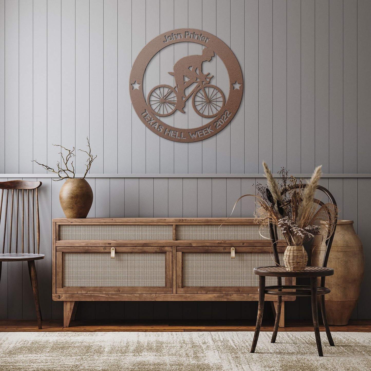 Personalized Cyclist Metal Wall Art