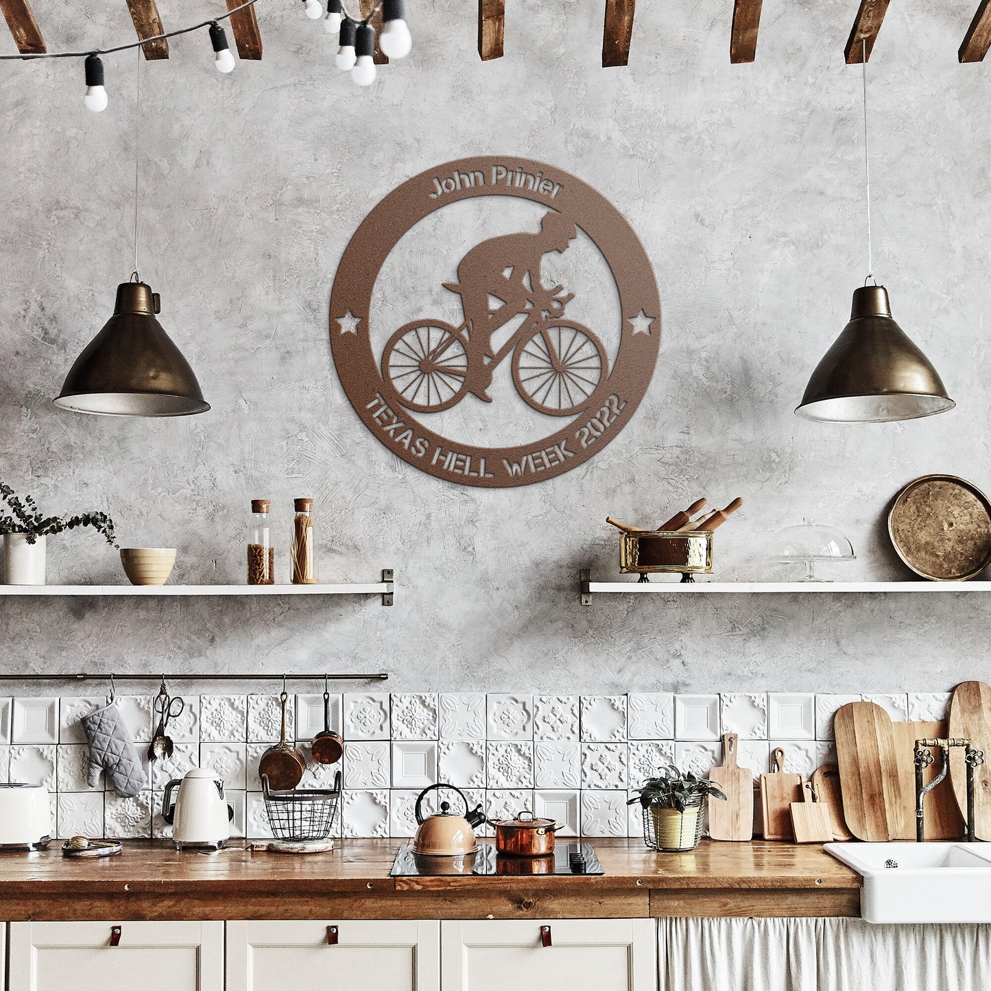 Personalized Cyclist Metal Wall Art