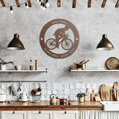 Personalized Cyclist Metal Wall Art