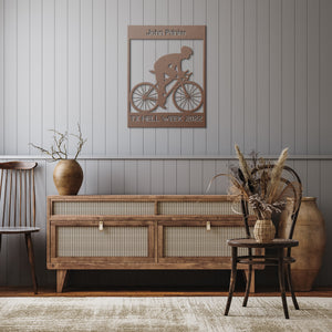 Personalized Cyclist Metal Wall Art Poster