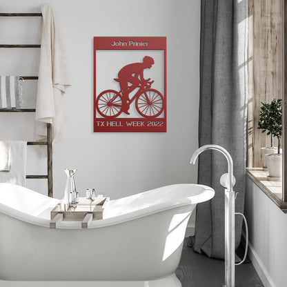 Personalized Cyclist Metal Wall Art Poster