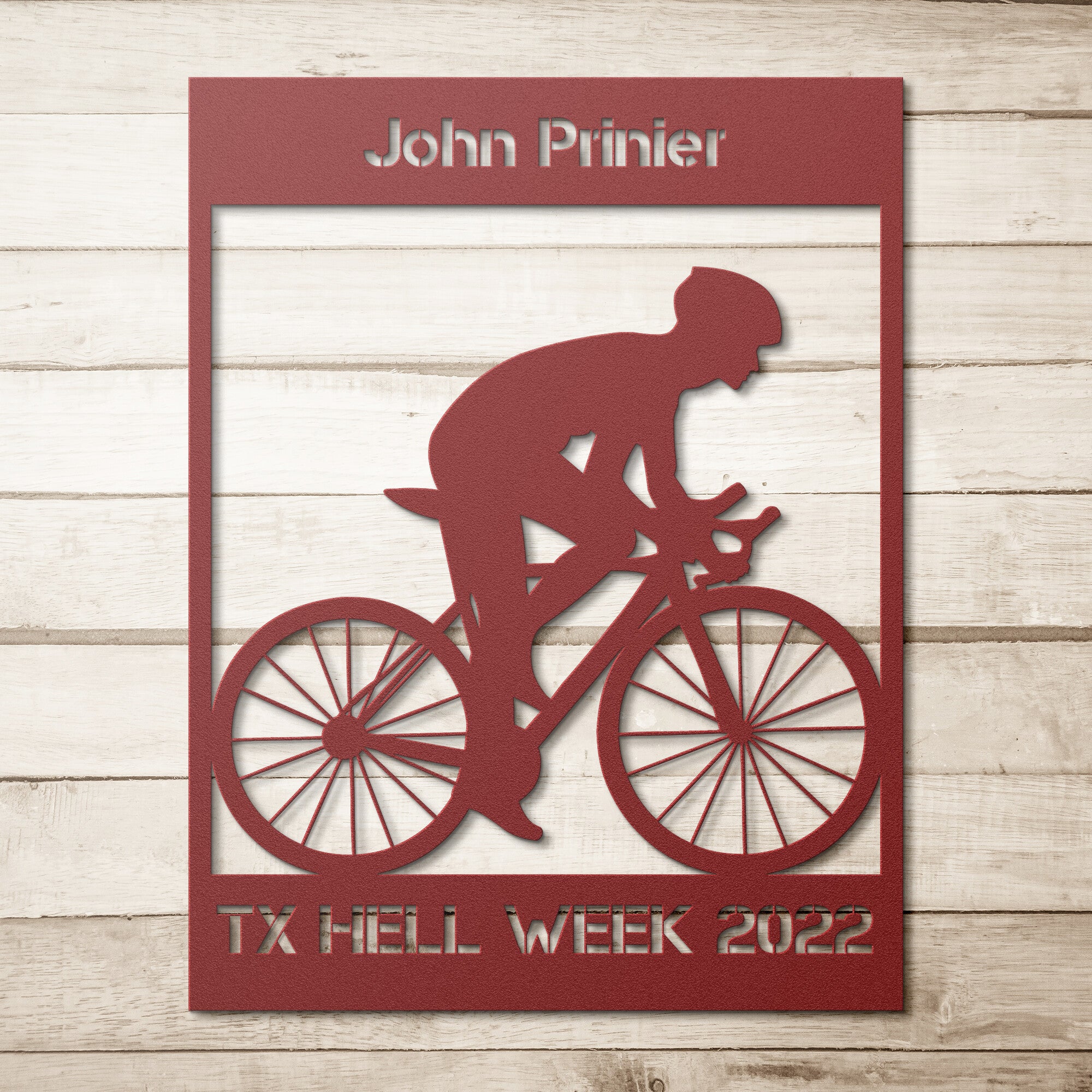 Personalized Cyclist Metal Wall Art Poster