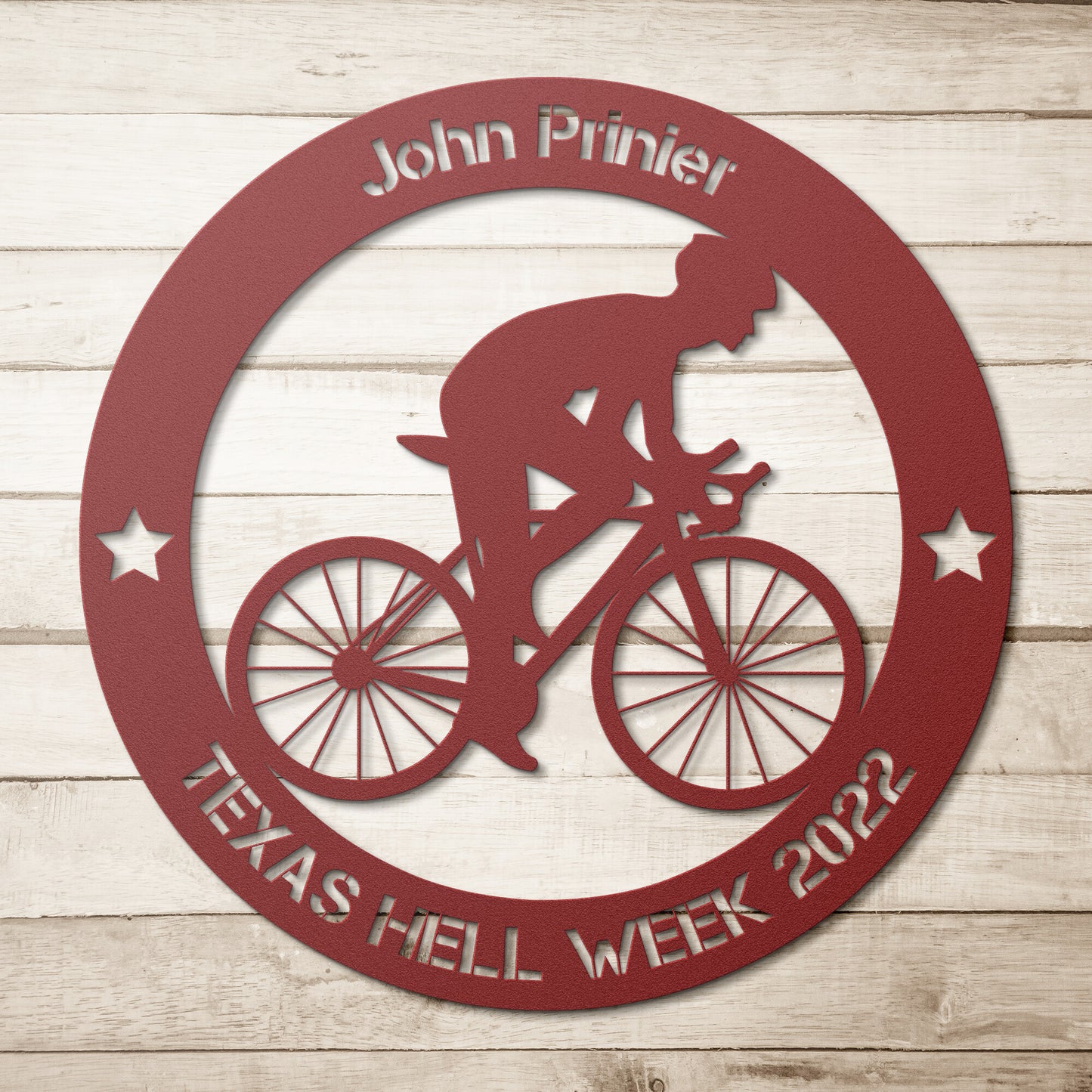 Personalized Cyclist Metal Wall Art