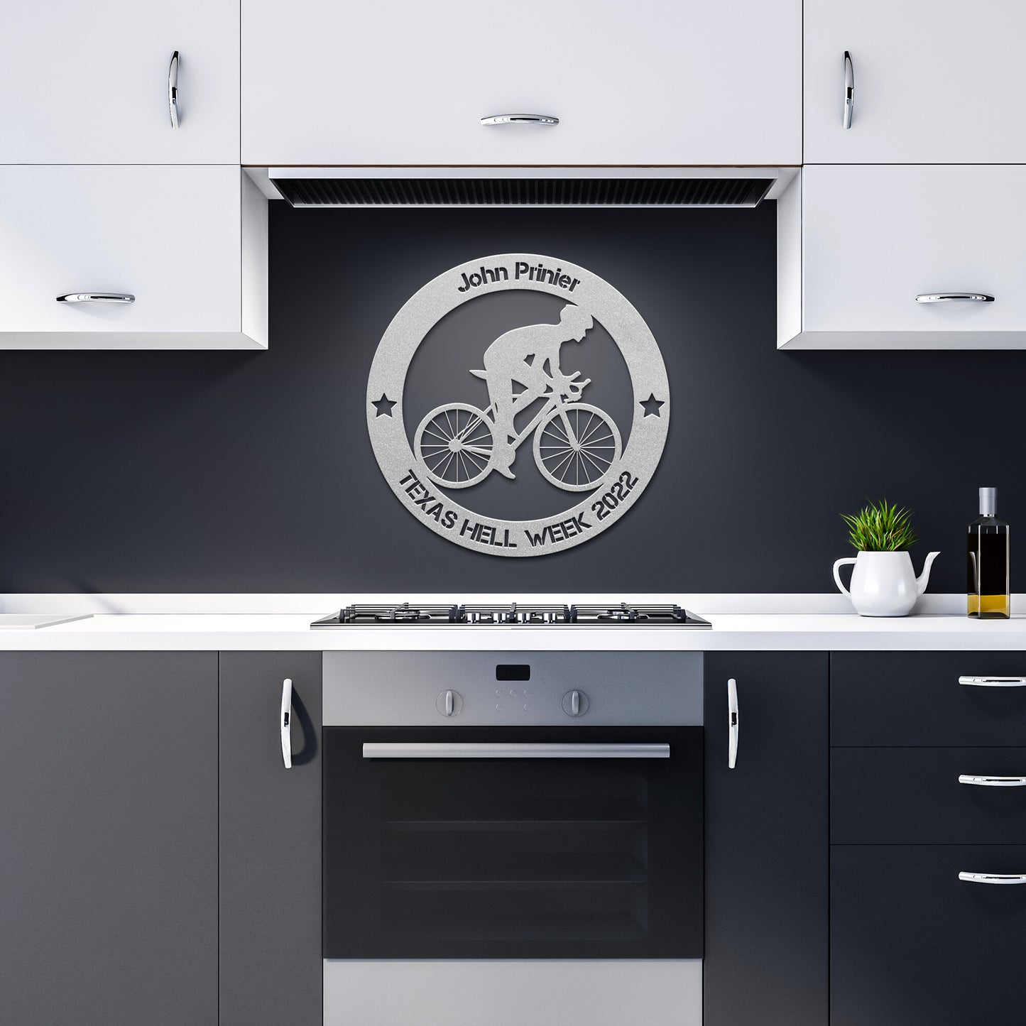Personalized Cyclist Metal Wall Art