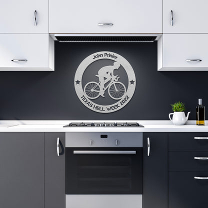 Personalized Cyclist Metal Wall Art