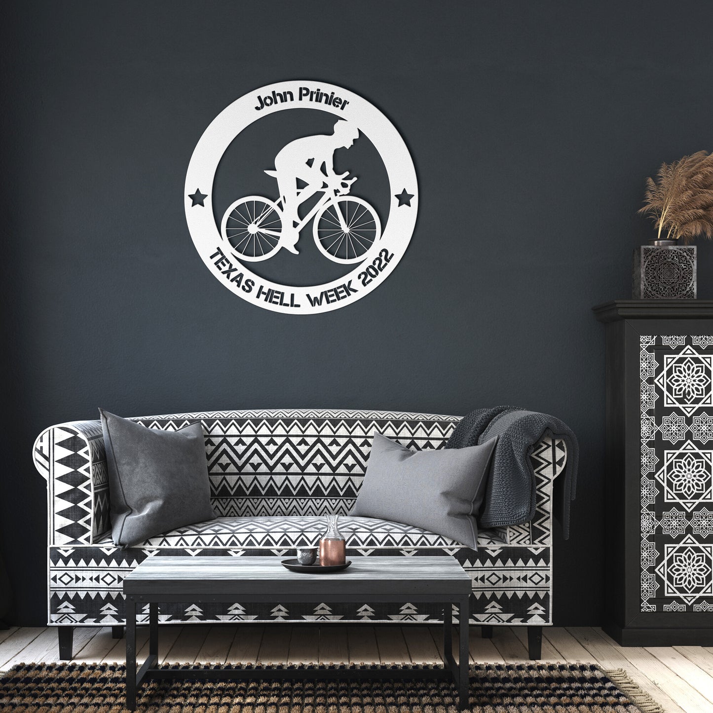 Personalized Cyclist Metal Wall Art