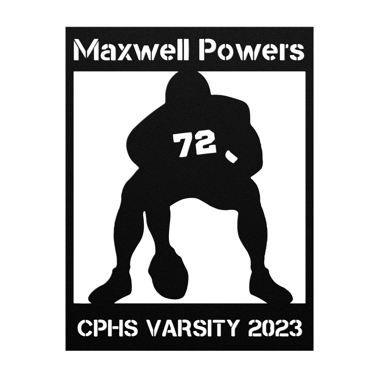 Personalized Football Center Metal Wall Art Poster
