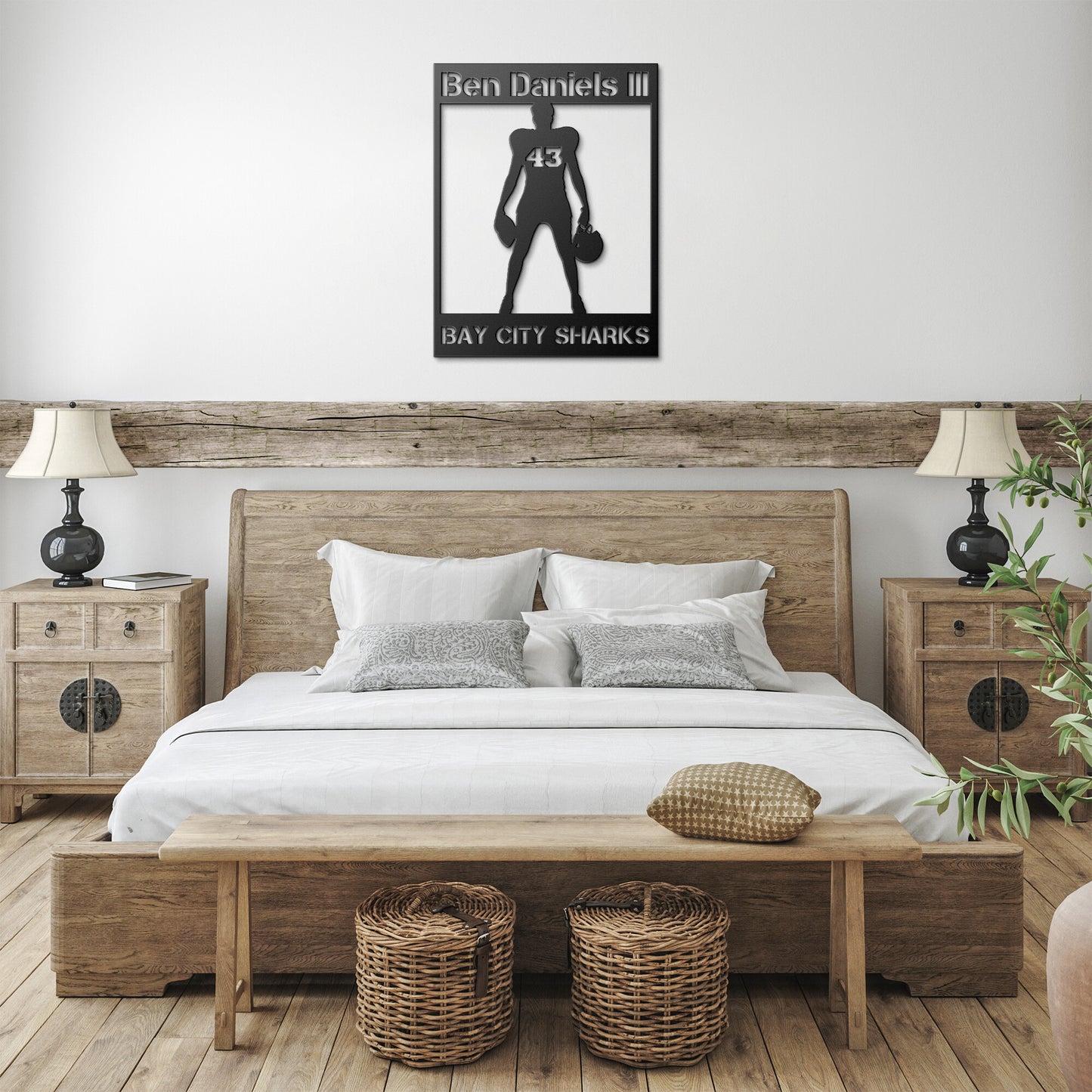 Personalized Football Player Metal Wall Art Poster