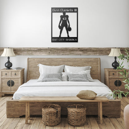 Personalized Football Player Metal Wall Art Poster