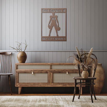 Personalized Football Player Metal Wall Art Poster