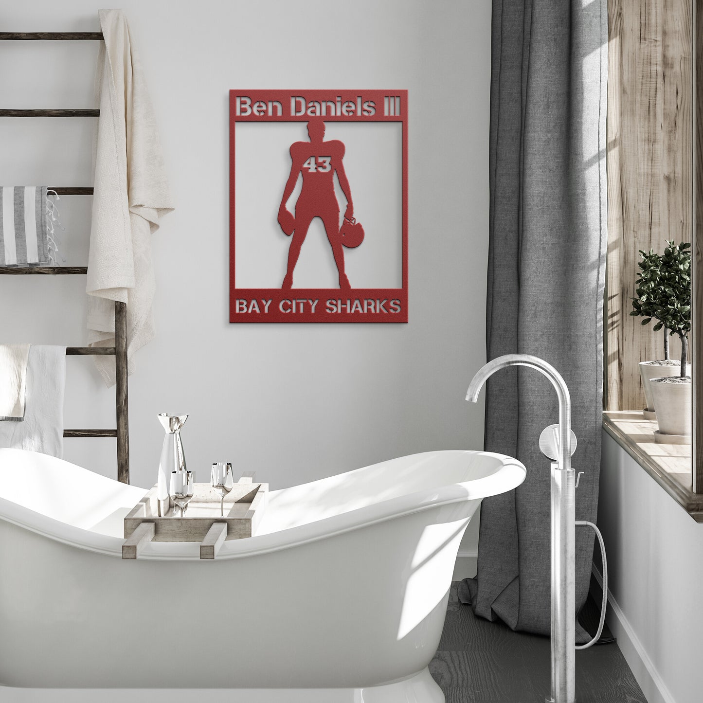 Personalized Football Player Metal Wall Art Poster