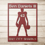 Load image into Gallery viewer, Personalized Football Player Metal Wall Art Poster
