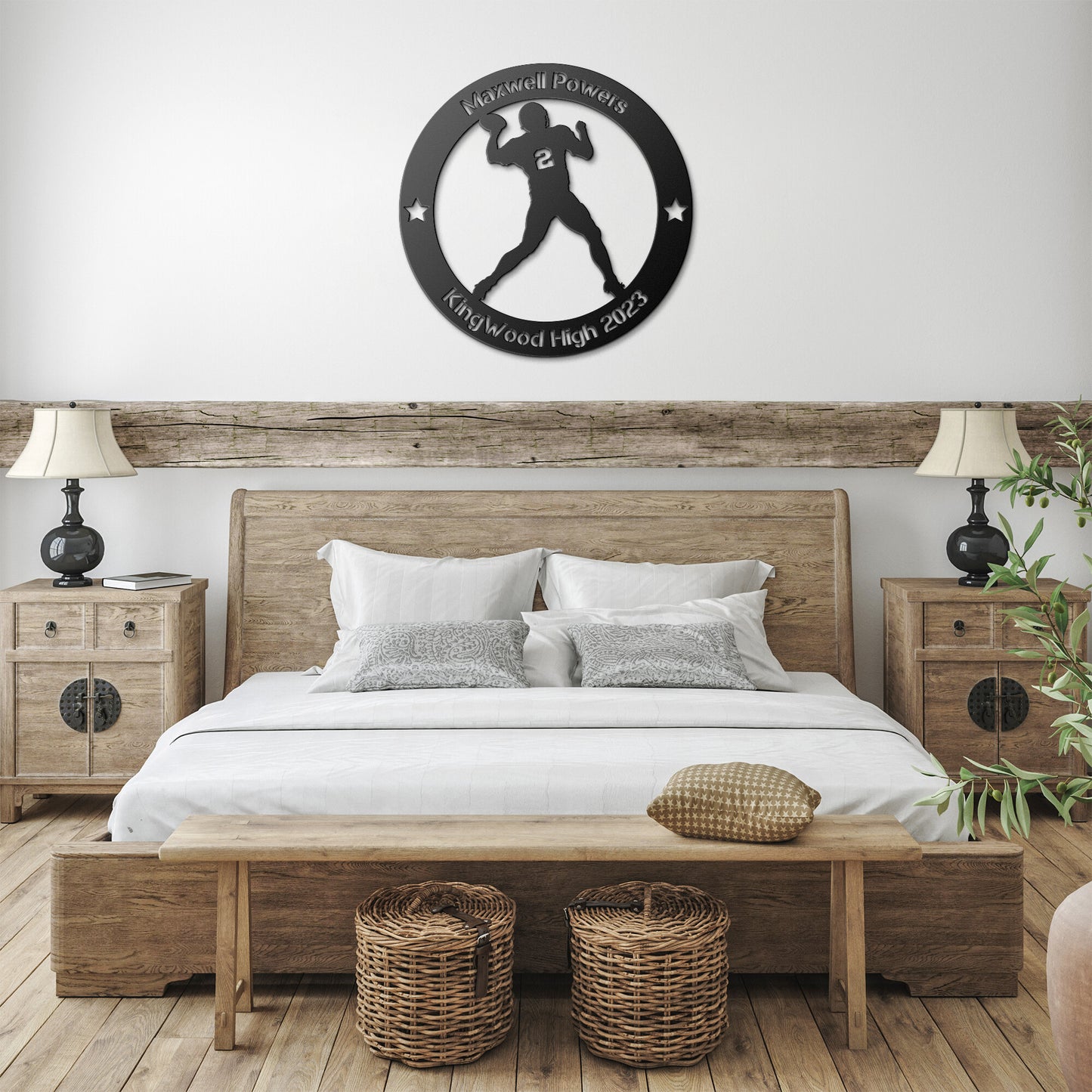 Personalized Football Quarterback Metal Wall Art
