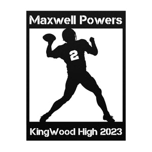 Personalized Football Quarterback Metal Wall Art Poster