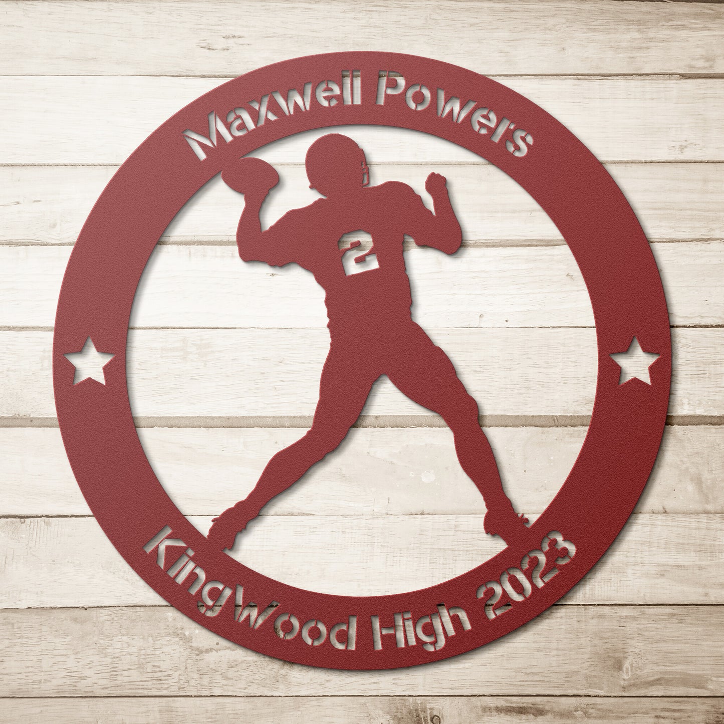 Personalized Football Quarterback Metal Wall Art