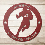 Load image into Gallery viewer, Personalized Football Running Back Metal Wall Art
