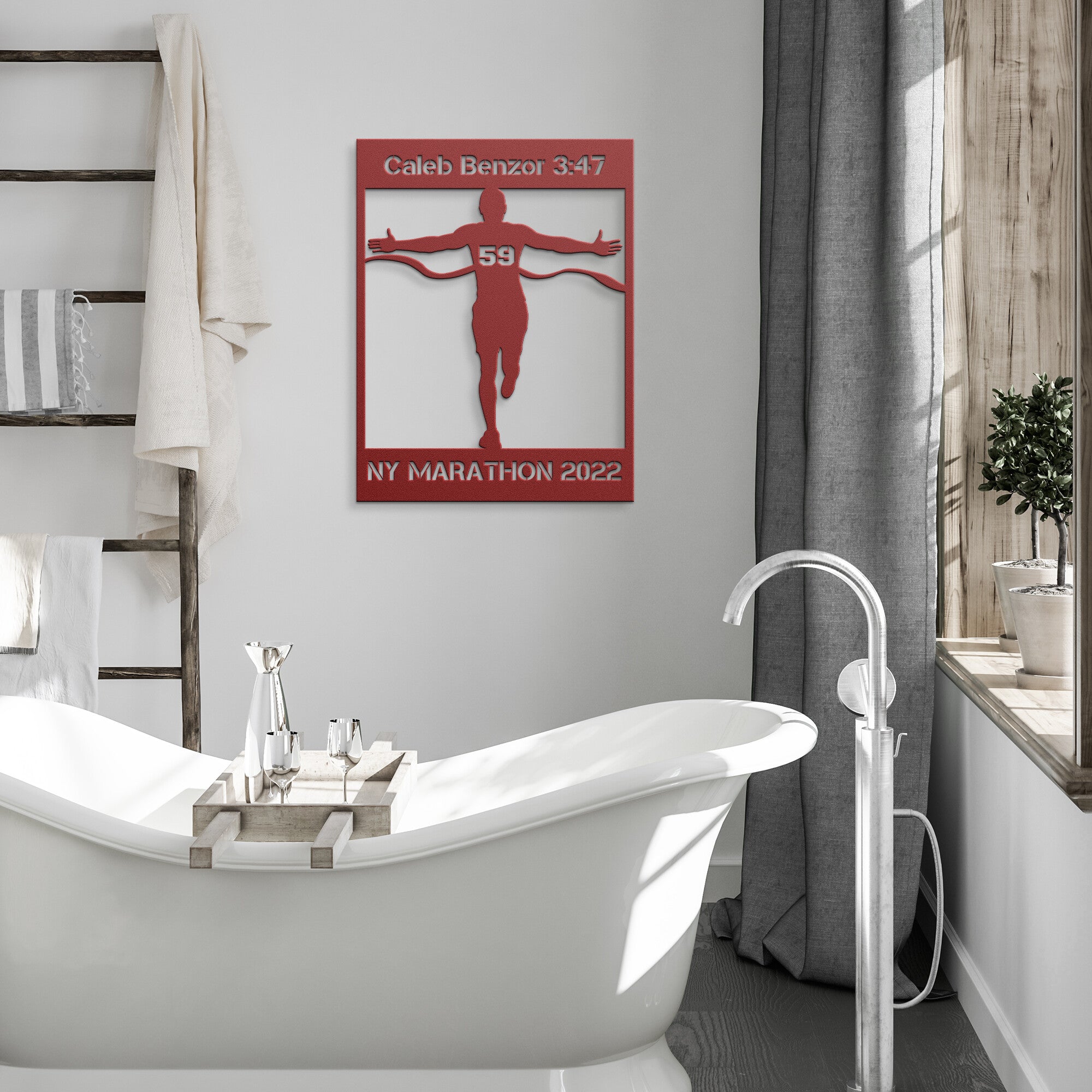 Personalized Marathon Man Metal Wall Art Poster