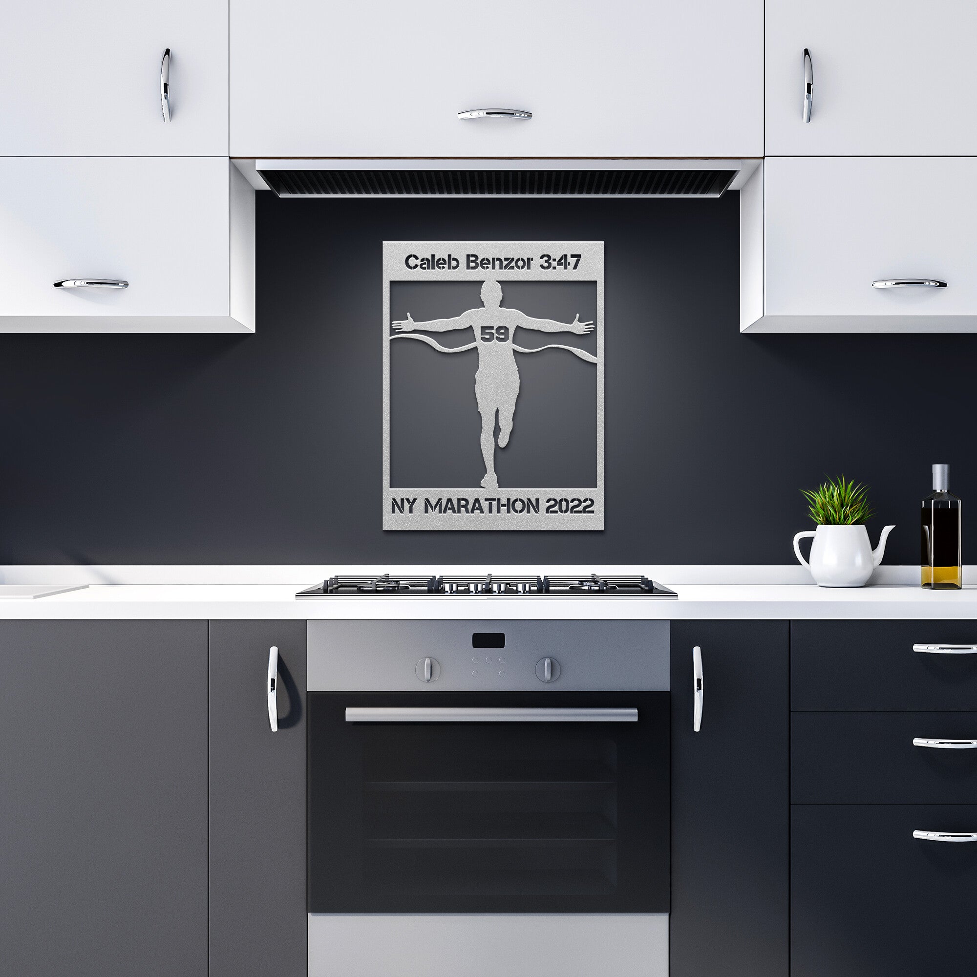 Personalized Marathon Man Metal Wall Art Poster