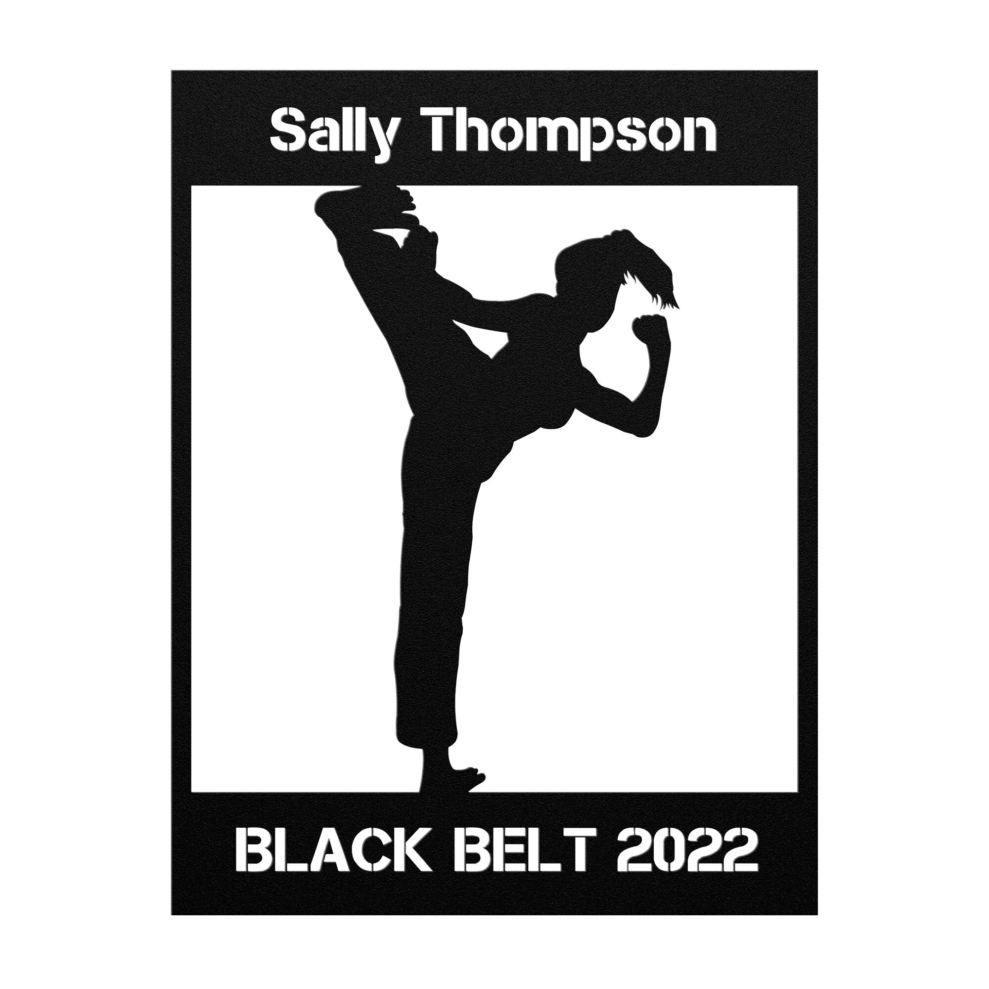Personalized Martial Arts Girl Metal Wall Art Poster