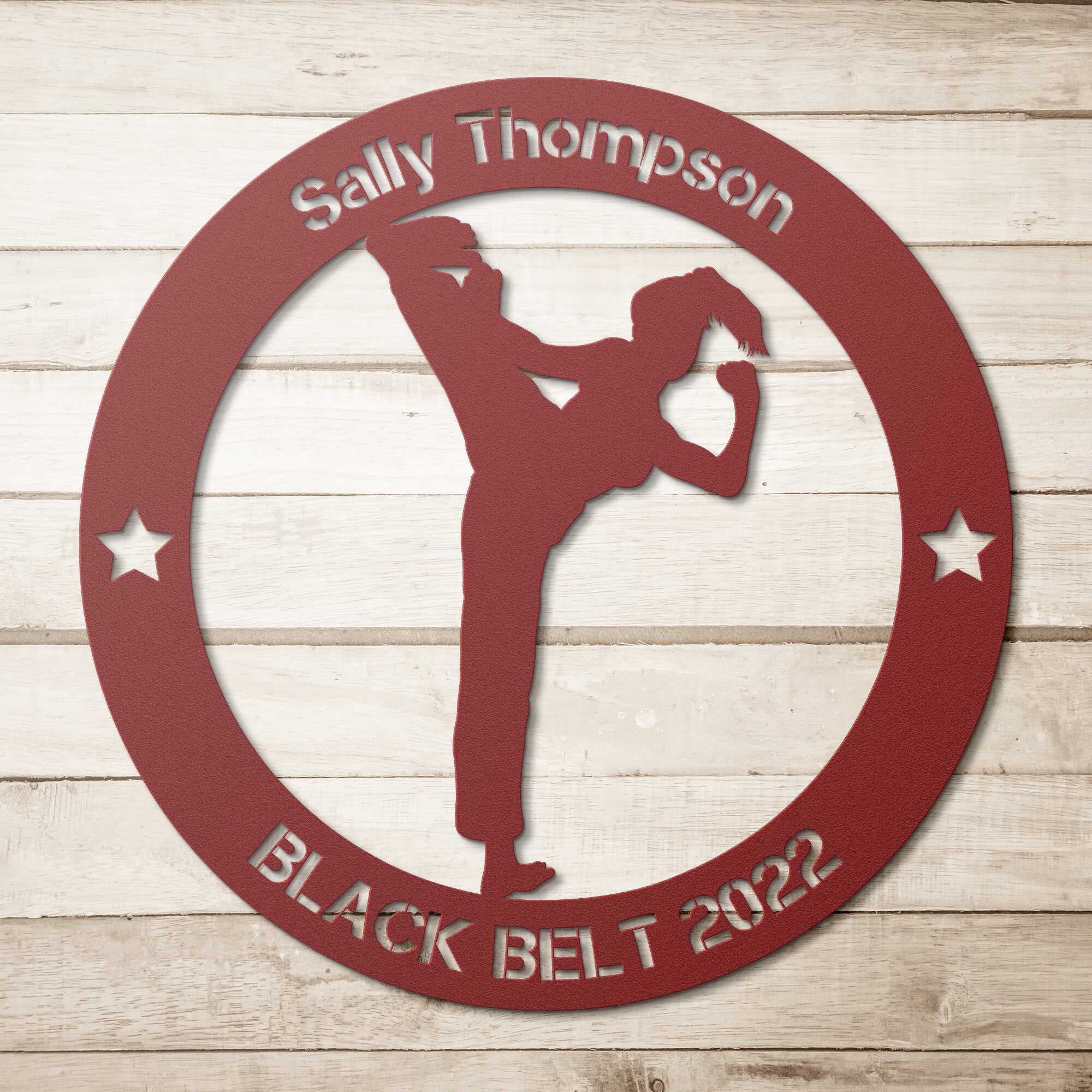Personalized Martial Arts Girl Metal Wall Art