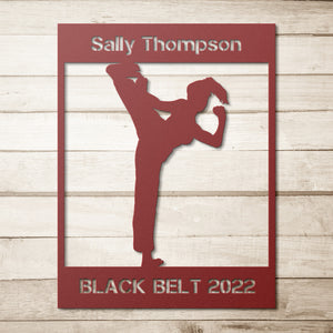 Personalized Martial Arts Girl Metal Wall Art Poster