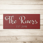Load image into Gallery viewer, Personalized Metal Name Sign, Custom Established Family Metal Wall Art
