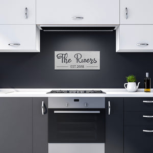 Personalized Metal Name Sign, Custom Established Family Metal Wall Art