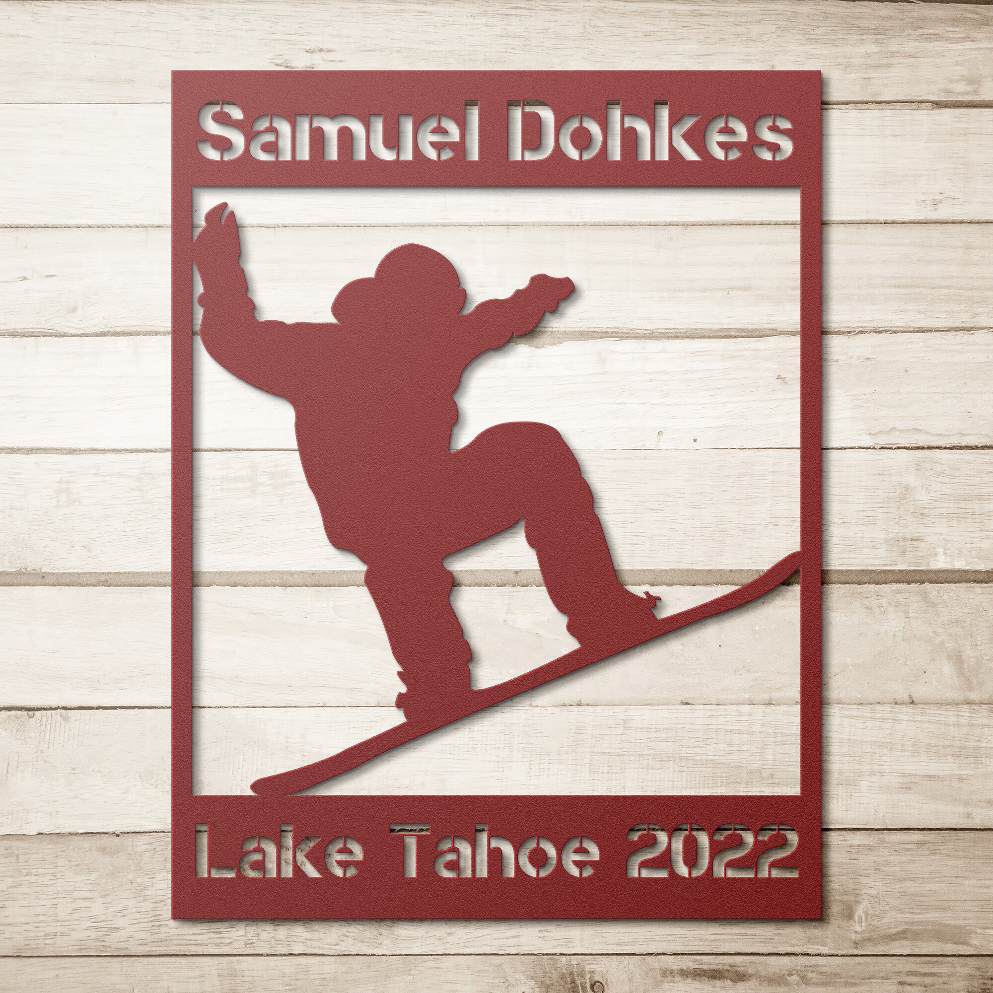 Personalized Snowboarder Metal Wall Art Poster