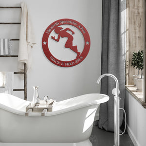 Personalized Track & Field Girl Metal Wall Art