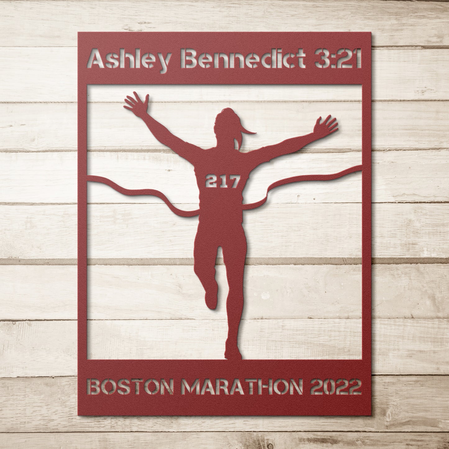 Personalized Track & Field Girl Metal Wall Art Poster