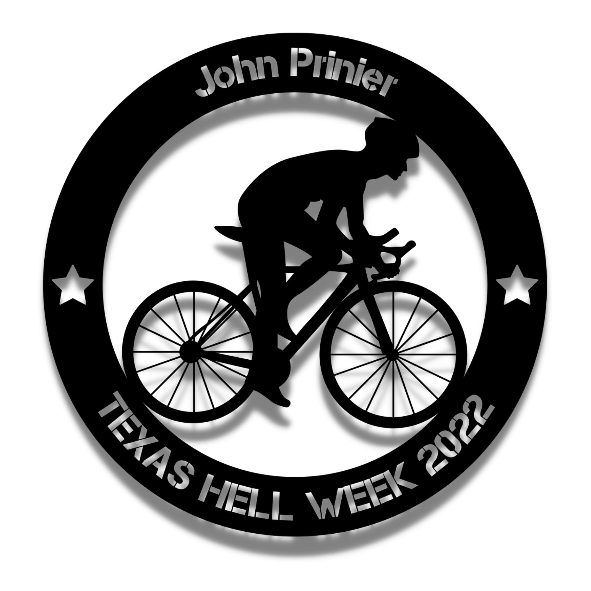 Personalized Cyclist Metal Wall Art