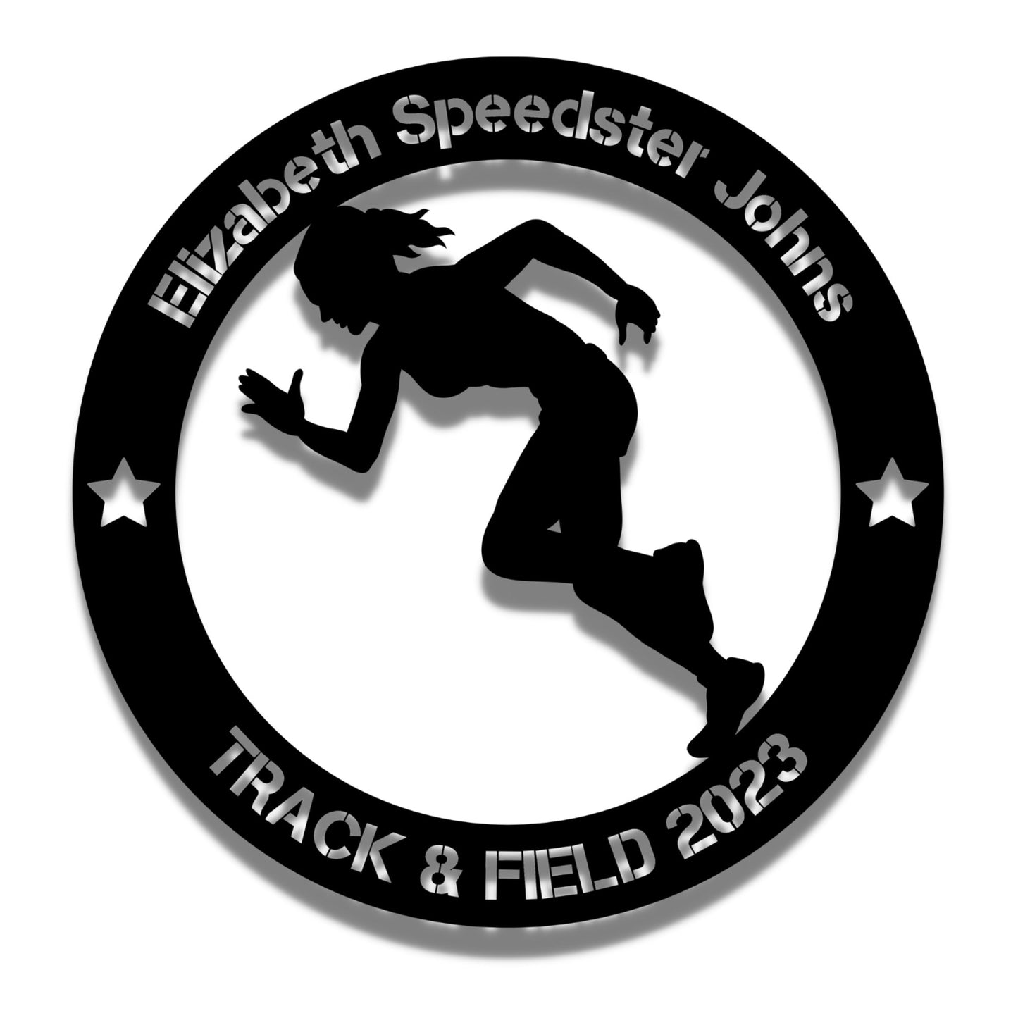 Personalized Track & Field Girl Metal Wall Art