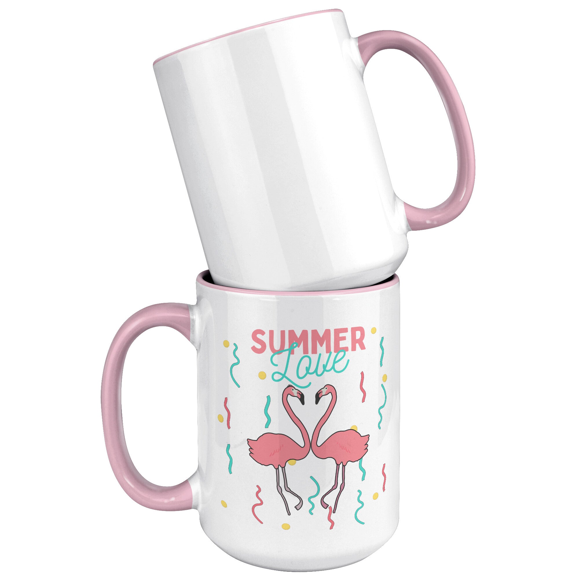 Summer Love Flamingos Coffee Mug 15 Oz. pink