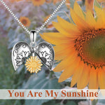Load image into Gallery viewer, Sterling Silver Sunflower Photo Locket Necklace
