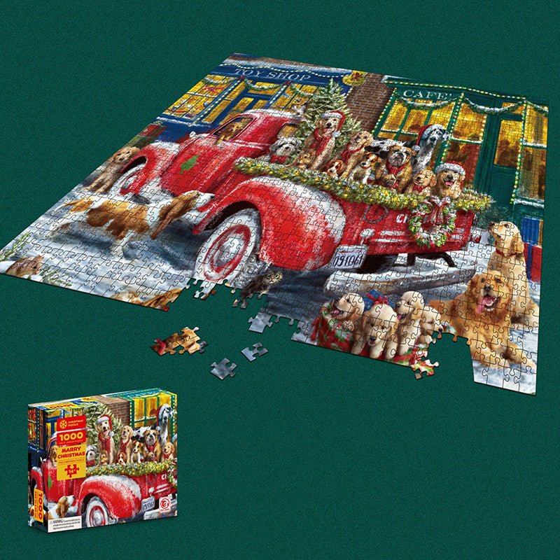 1000 Piece Santa Jigsaw Puzzles puppy pickup