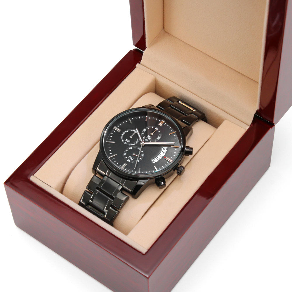 Chronograph Watch in Black luxury box