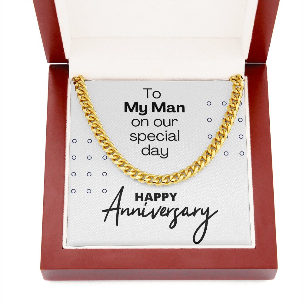 Cuban Link Anniversary Gift For Him, My Man, Gold