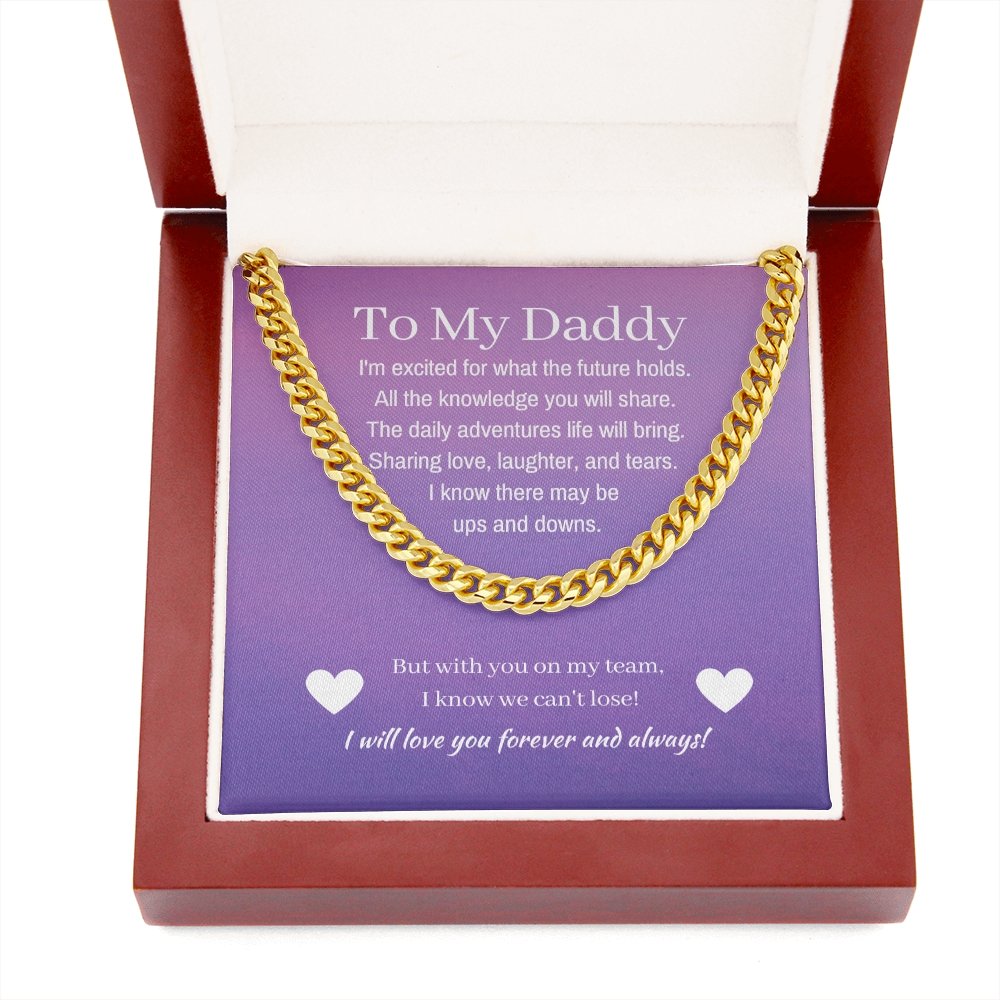 Cuban Link First Time Dad Gift, Girl Dad, 14k Gold Chain