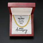 Load image into Gallery viewer, Cuban Link Anniversary Gift For Him, My Man, Gold
