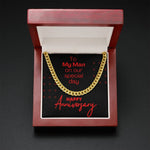 Load image into Gallery viewer, Cuban Link Anniversary Gift For Him, My Man, Red, 14K Gold Chain
