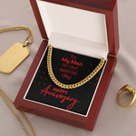 Load image into Gallery viewer, Cuban Link Anniversary Gift, 14K Gold, My Man, Red
