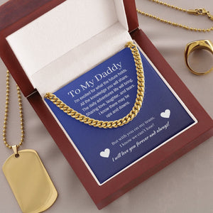 Cuban Link First Time Dad Gift, 14K Gold, To Dad From Boy